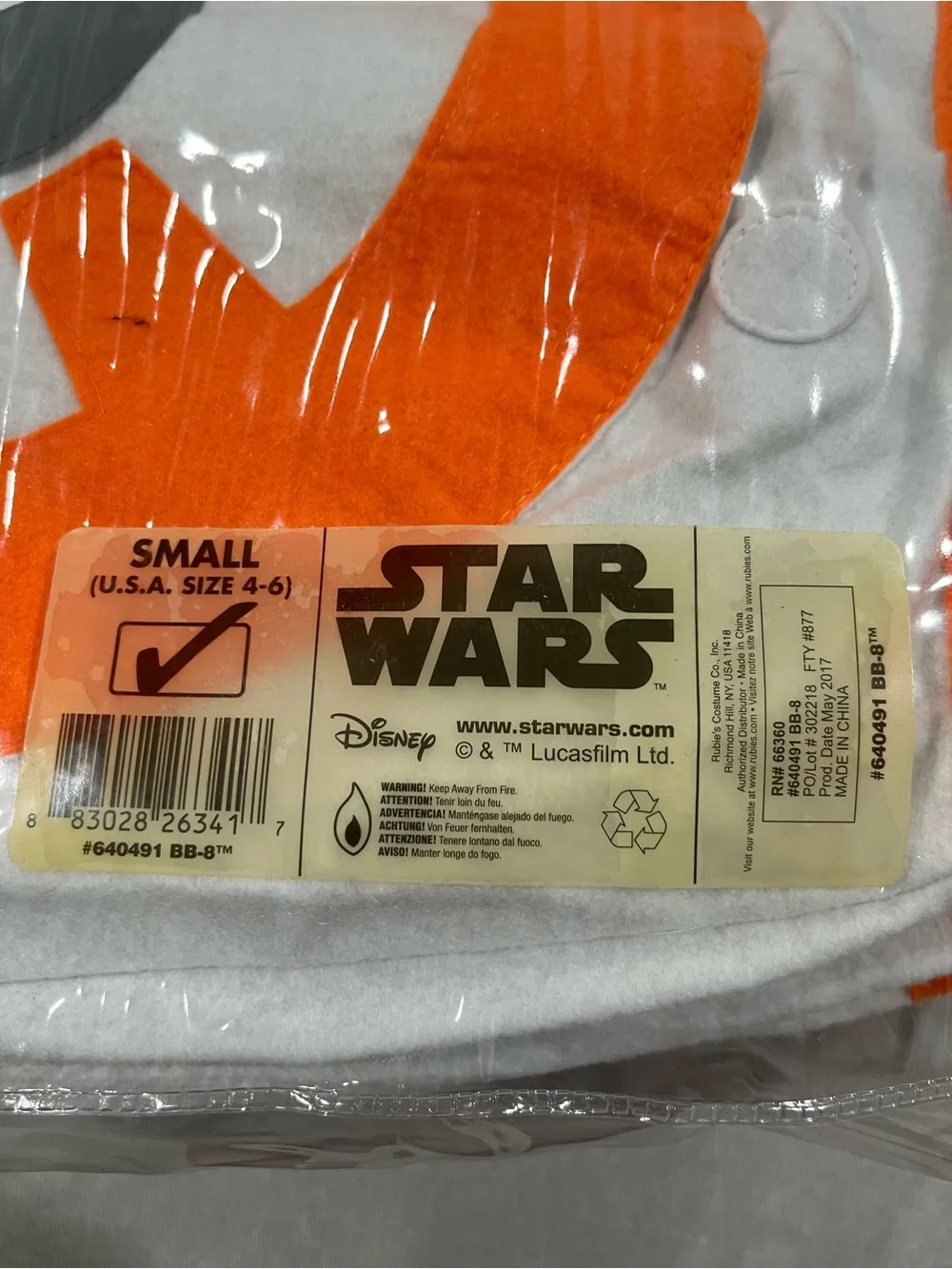 Pottery Barn Star Wars 3D BB8 Costume Small